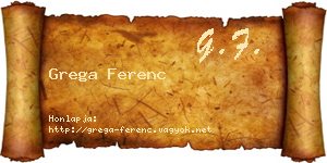 Grega Ferenc névjegykártya
